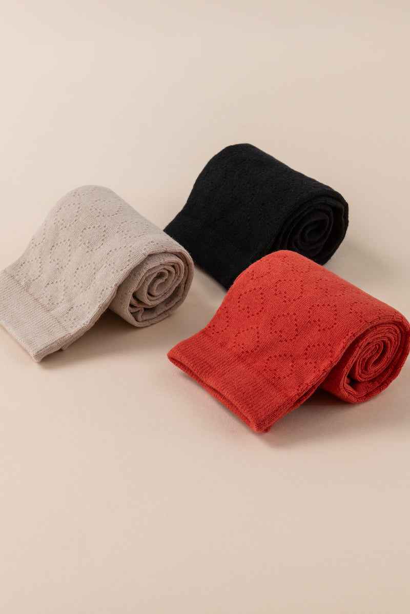 Heart Pointelle Knee High Socks