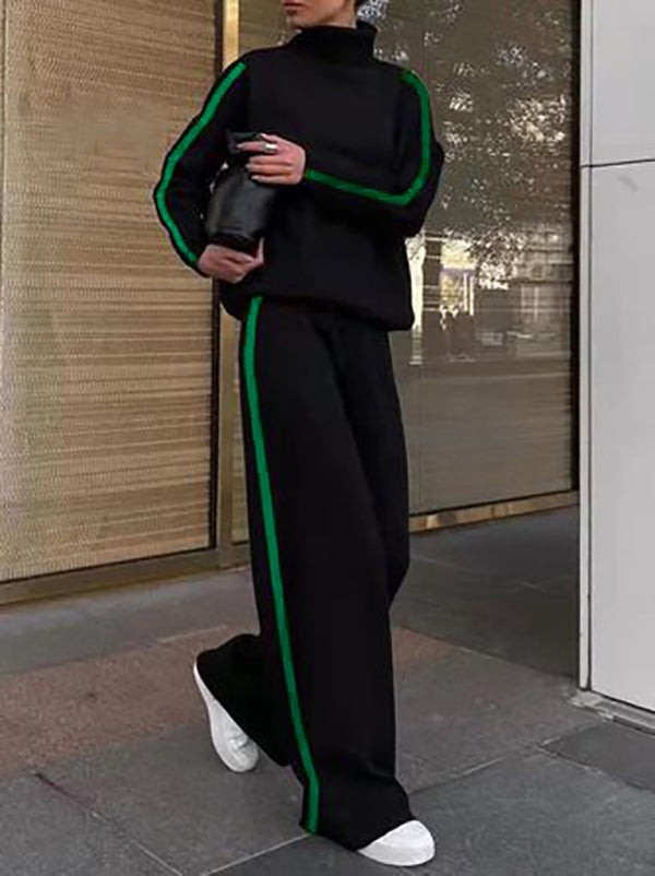 Loose Contrast Color Pants Trousers