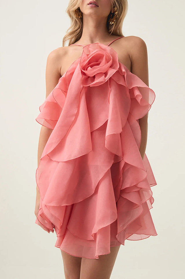 Pandorea Layered Mini Dress Tangerine