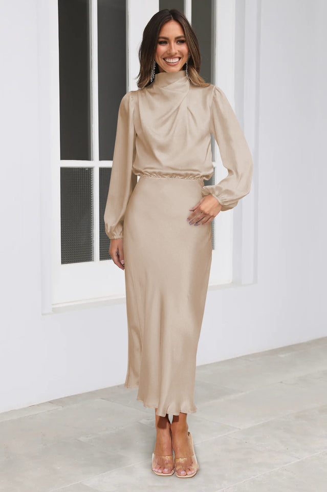 From The Source High Neck Bridal Dress Champagne