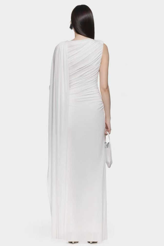 Aubrie Draped Cape Maxi Dress