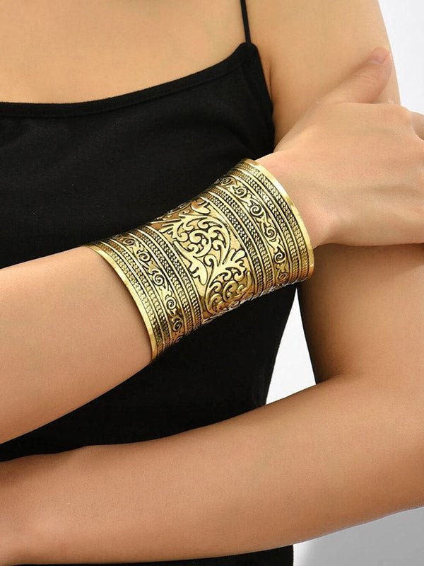 Adjustable Geometric Bracelet Accessories Black Gold One_size