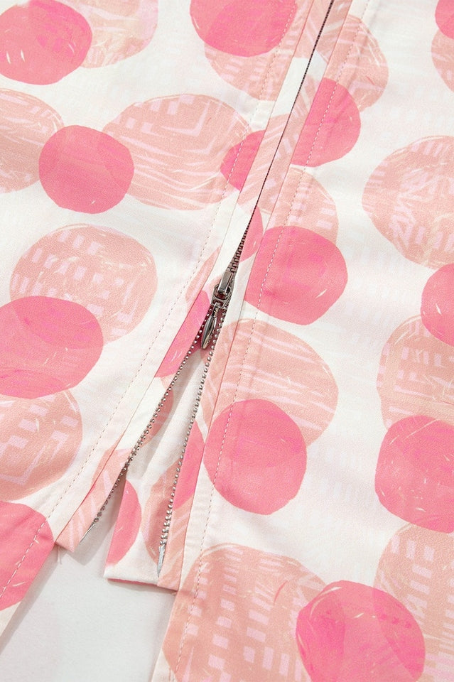 Pink Polka Dot Smocked Waist Midi Dress