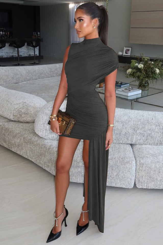 Ruched Glamour Mini Dress