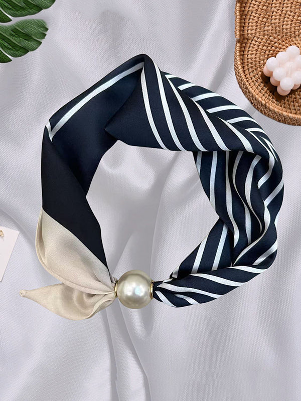 Printed Split-Joint Striped Shawl&Scarf BLACK One_size
