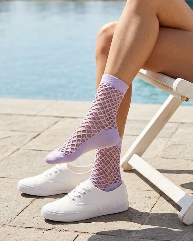 Bundled Pack, Midnight Lattice Fishnet Socks