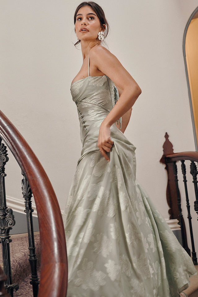 Serena Retro Purple Printed Maxi Dress