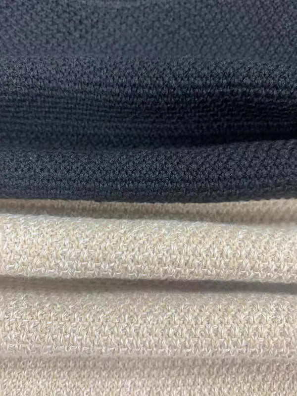 Long Sleeves Loose Contrast Color Split-Joint Round-Neck Pullovers Sweater Tops