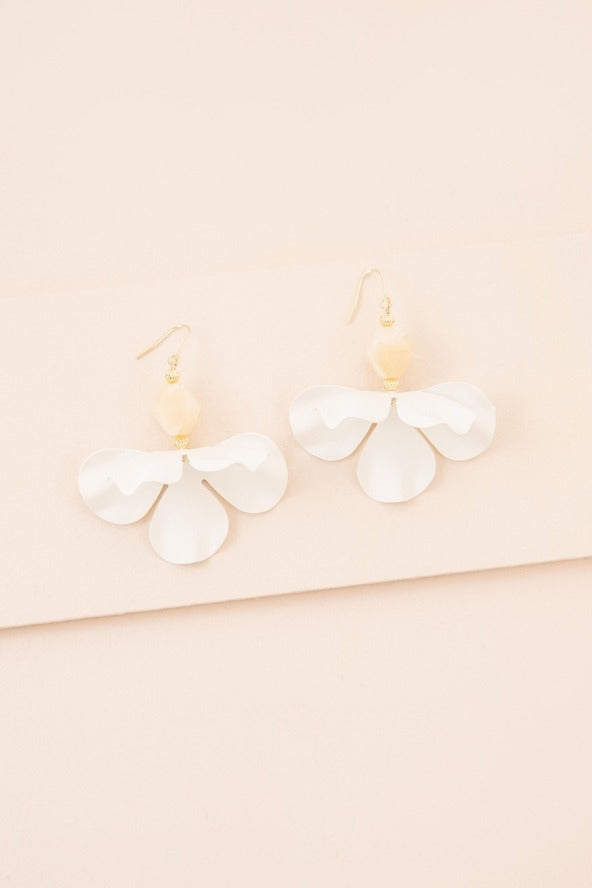 White Snowdrop Hook Earrings