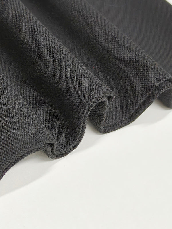 Long Sleeves Comfort Fit Solid Color V-Neck Jumpsuits