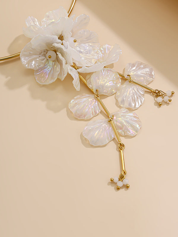 Beaded Flower Shape Earrings Accessories