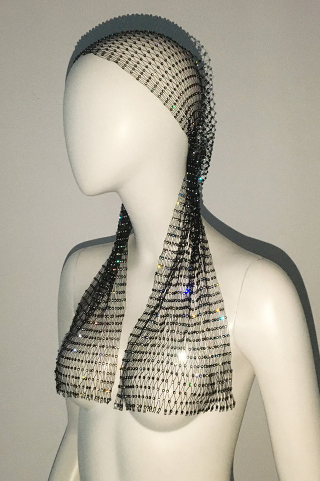 Party Art Rhinestone Hair Net One Size 9#