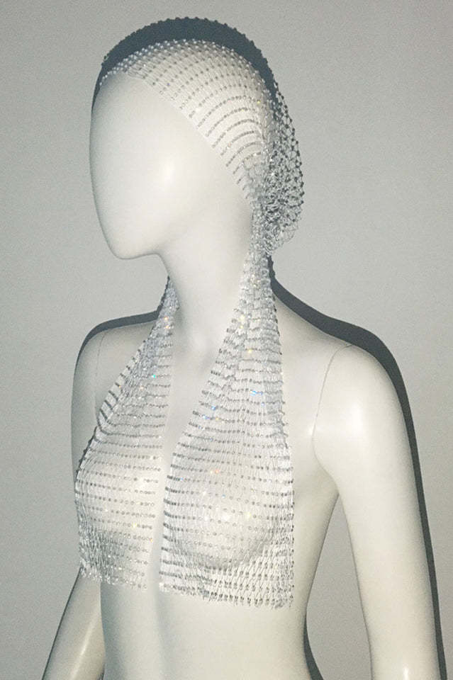 Party Art Rhinestone Hair Net One Size 8#