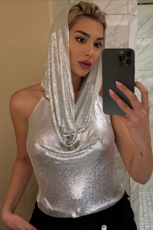 Venus Hoodie Metallic Top
