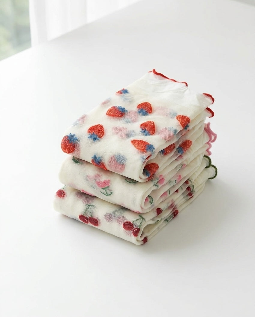 Bundled Pack. Whimsical Ruffle Edge Sheer Socks