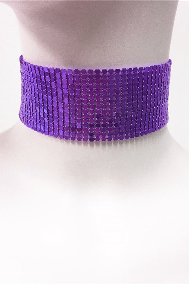 Punk Metal Sequin Necklace