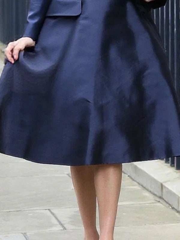 A-Line High Waisted Pockets Solid Color Square-Neck Midi Dresses