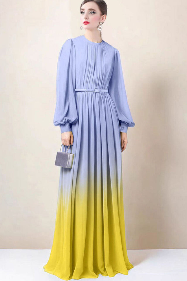 Sandra Long Sleeve Gradient Maxi Dress