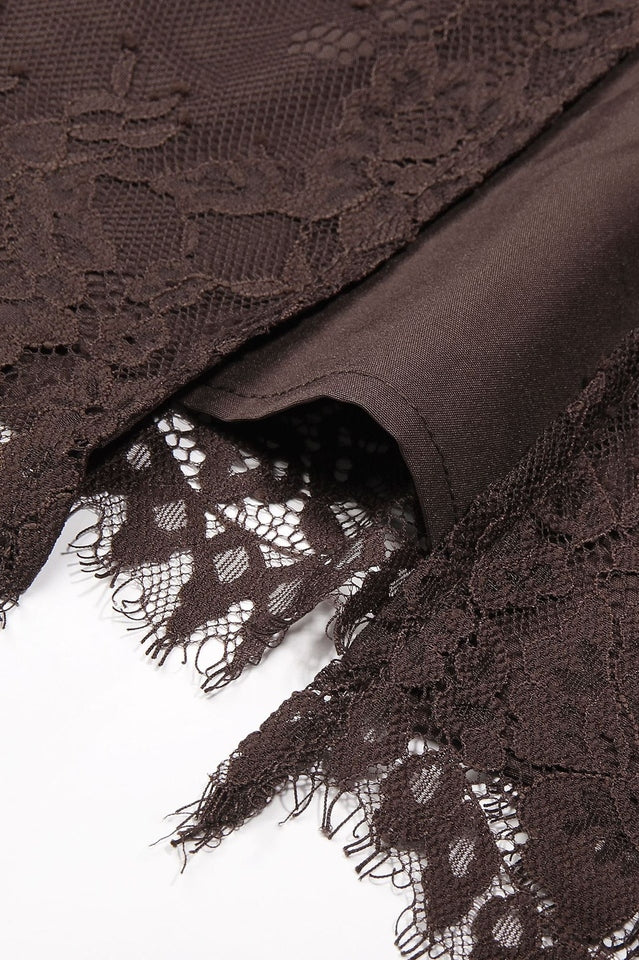 Larra Chocolate Lace Bra with Waistcoat