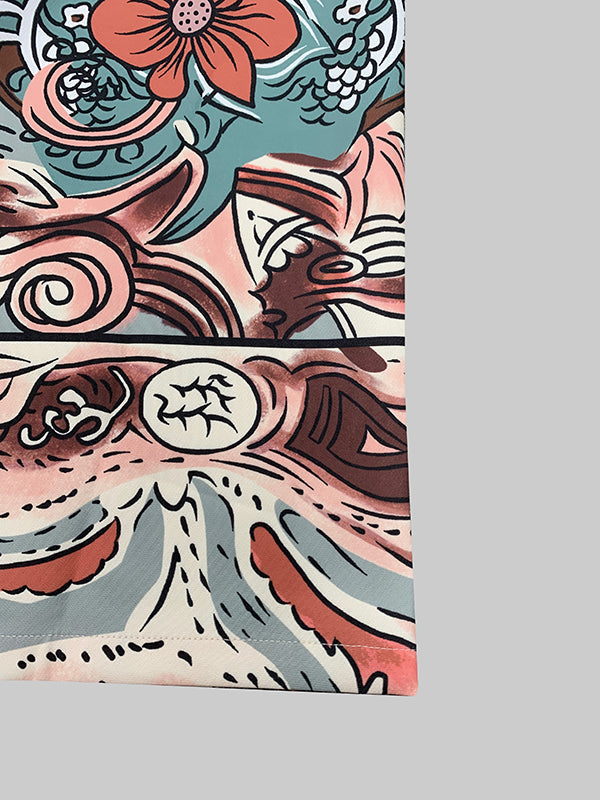 Flared Pants Floral Printed High-Waisted Pockets Jean Pants Bottoms