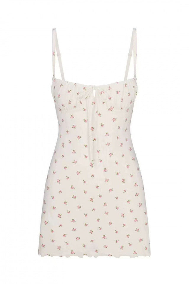 SKIMS Logo Pointelle Mini Dress