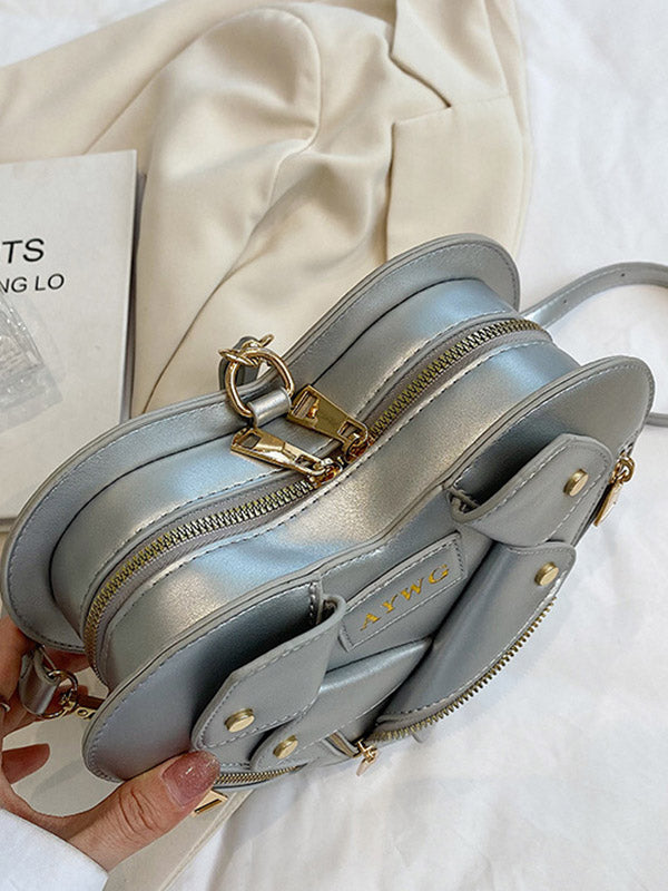 Heart Shape Split-Joint Zipper Bags Crossbody Bags Handbags