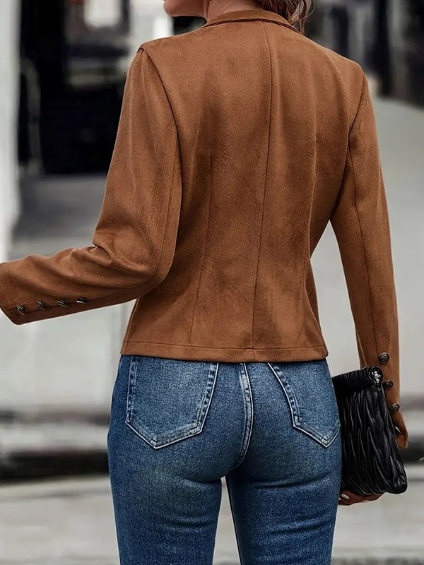 Vestes à manches longues, amples, boutonnées, couleur unie, bretelles réglables, vêtements d'extérieur