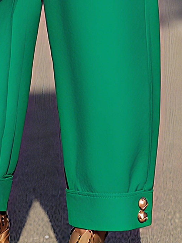 High Waisted Wide Leg Pleated Split-Joint Pants Trousers