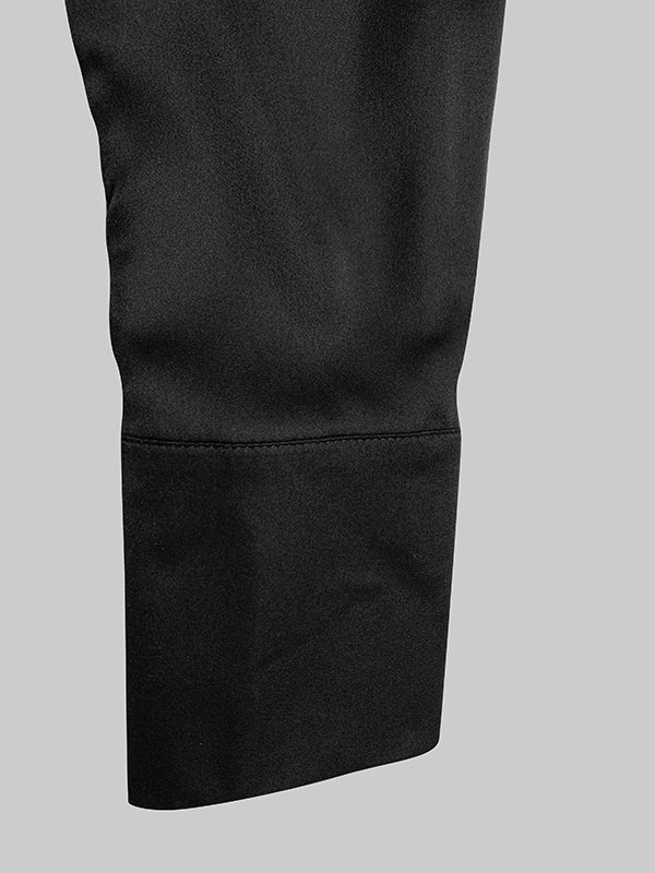 Long Sleeves Loose Solid Color Lapel Collar Maxi Shirt Dresses