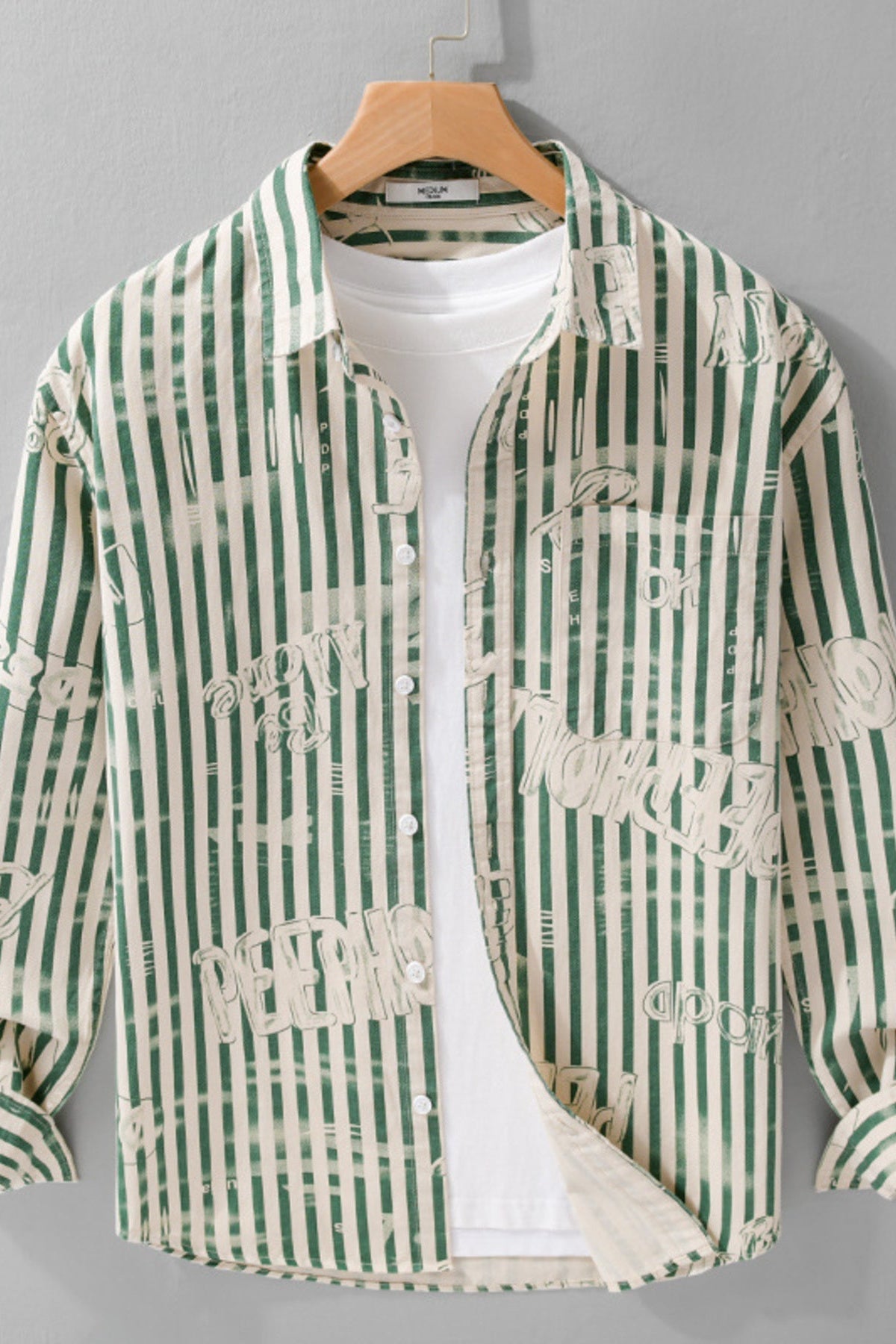 Men's Word Graphic Button Up Shirt