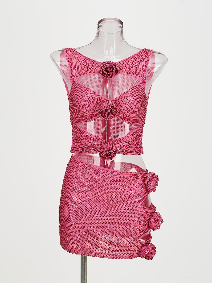 DORIS Cut Out Mini Bodycon Dress PINK