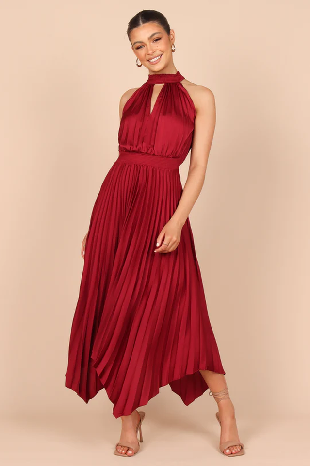 Dominique Midi Dress Wine
