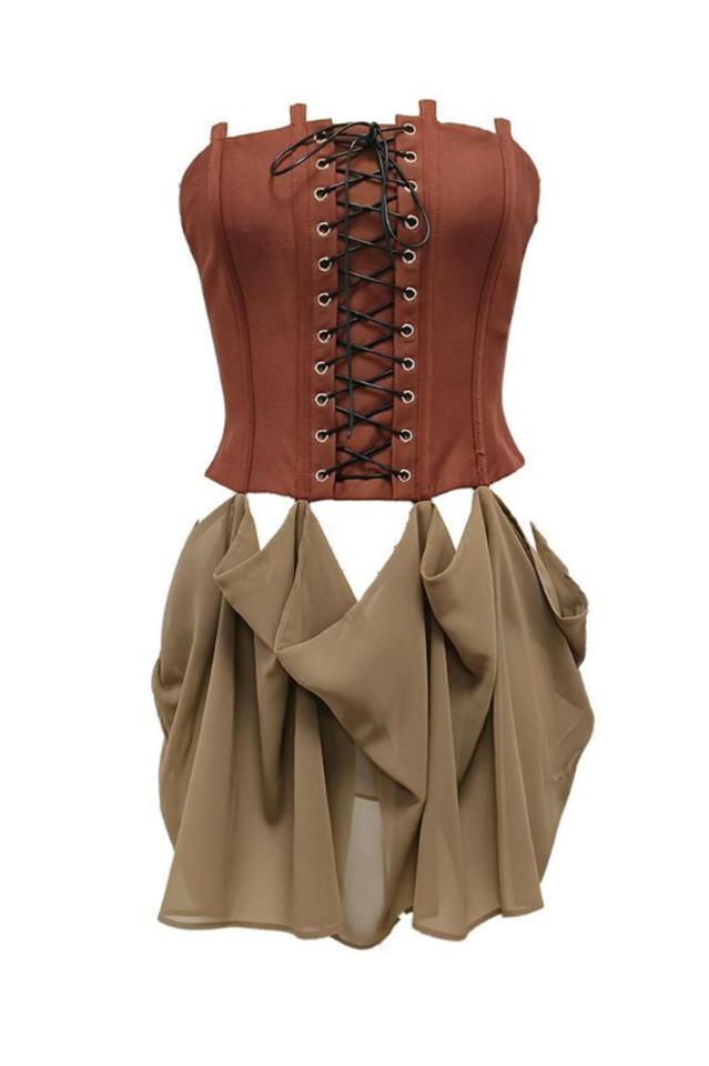 Electric Rose Corset Skirt Set