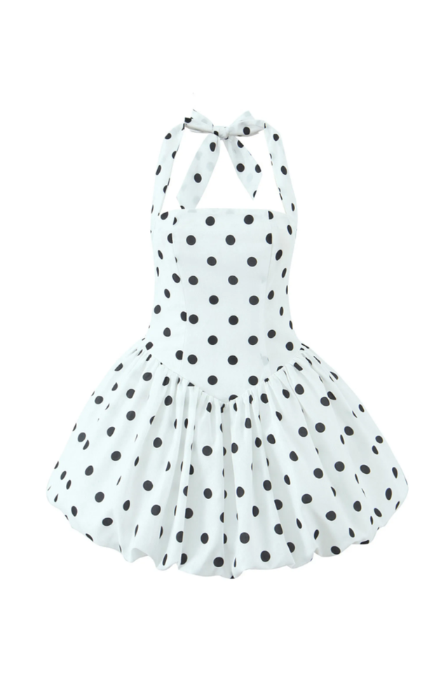 Vivianne Polka Dot Bubble Hem Dress