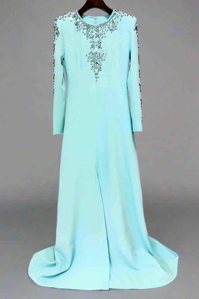 Aria Embellished Long Sleeve Maxi Dress