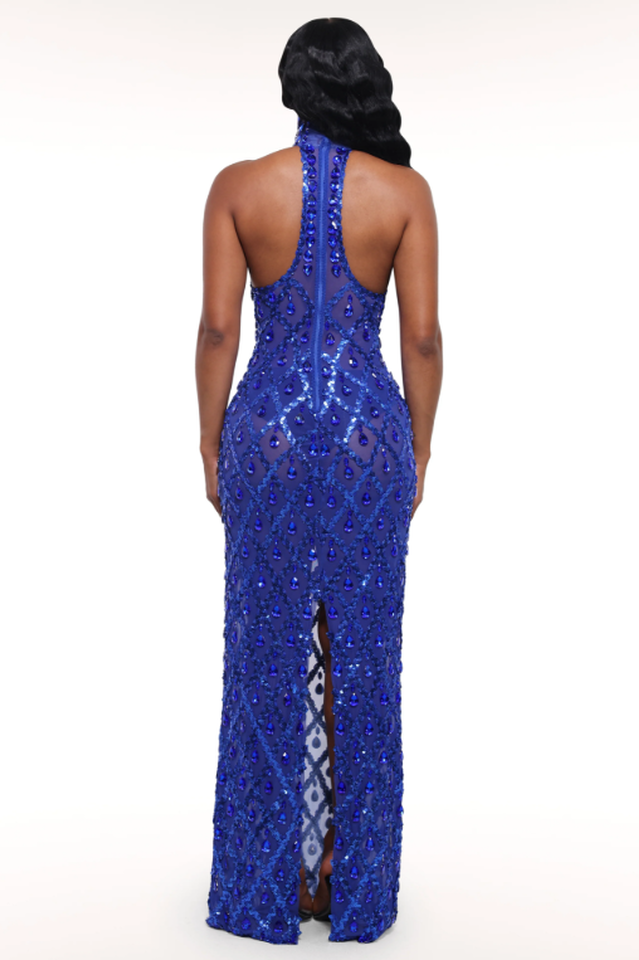 Liora Sequin Crystal Maxi Dress