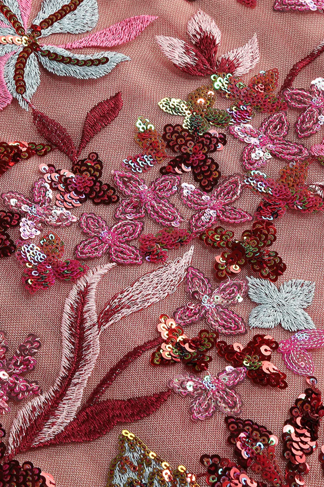 Slip Sequin-Embellished Ruffled Dress