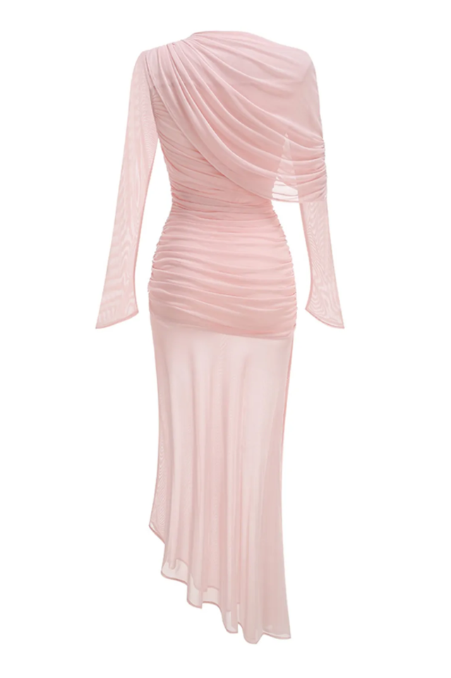 Glacian Long Sleeve Mesh Maxi Dress