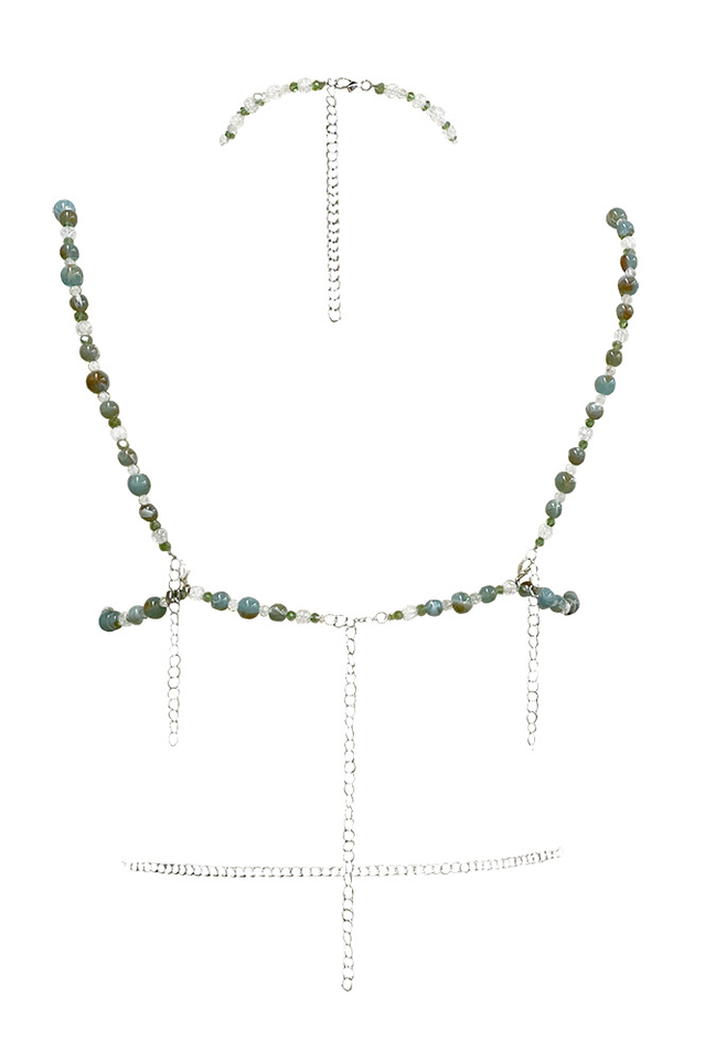 Handmade Crystal Beaded Bralette Set