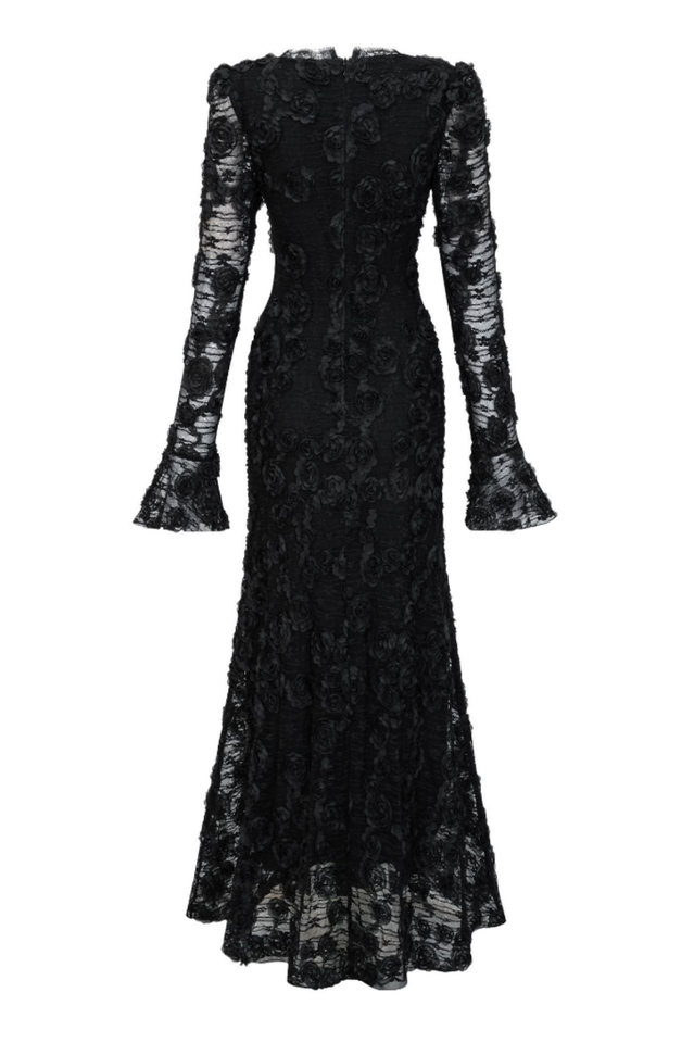 Grace 3D Rose Mermaid Maxi Dress