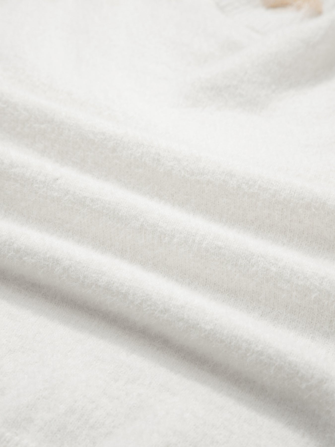 Lace Sleeve Faux Two-Piece Fuzzy Sweater