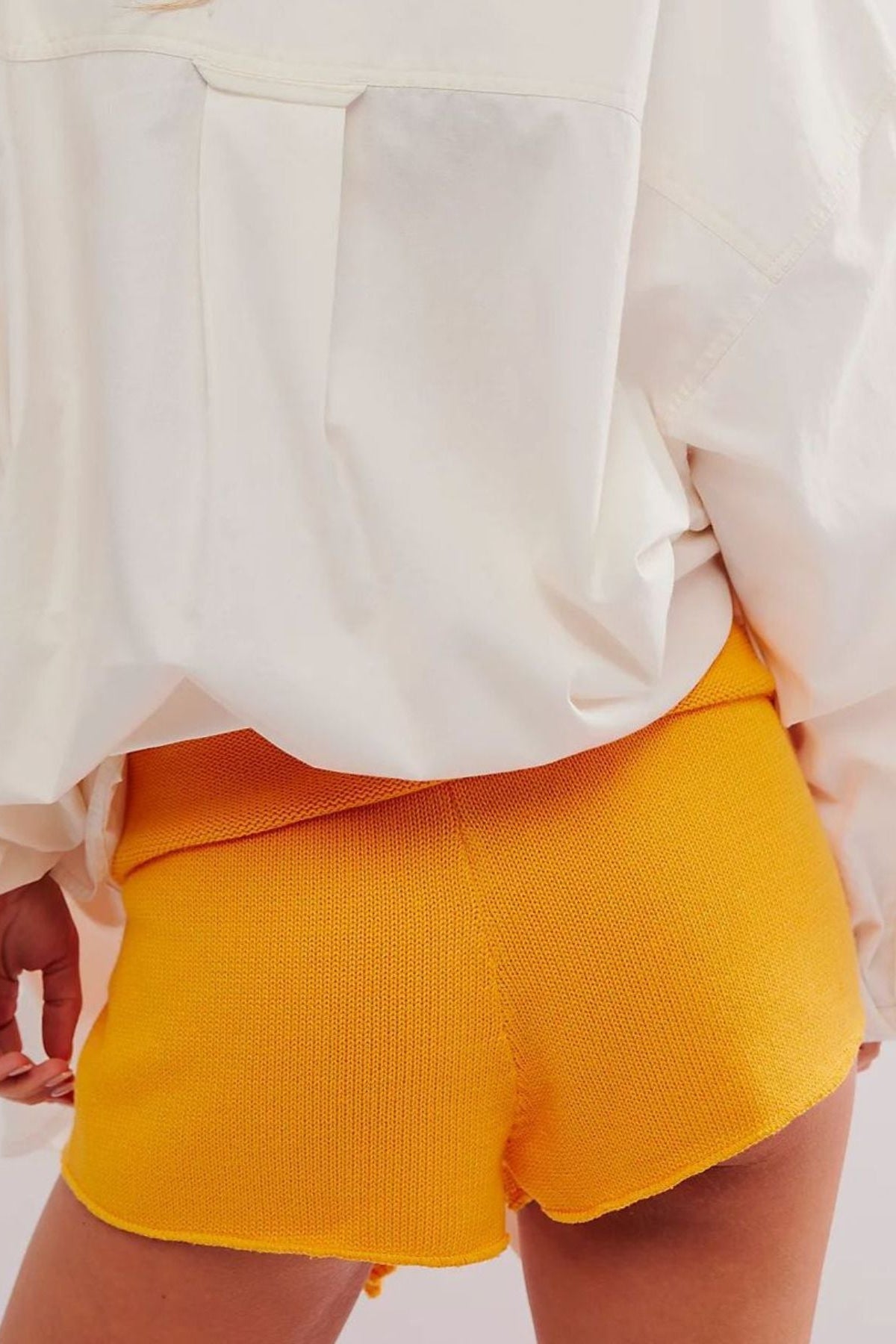 Casual Knitted Shorts with Long Waistband