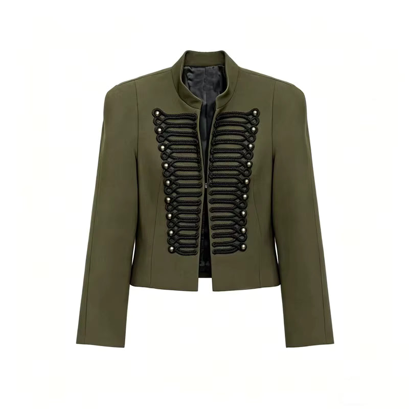 Women Napoleon Jacket | Single Breasted | Cropped Jacket | Short Coat