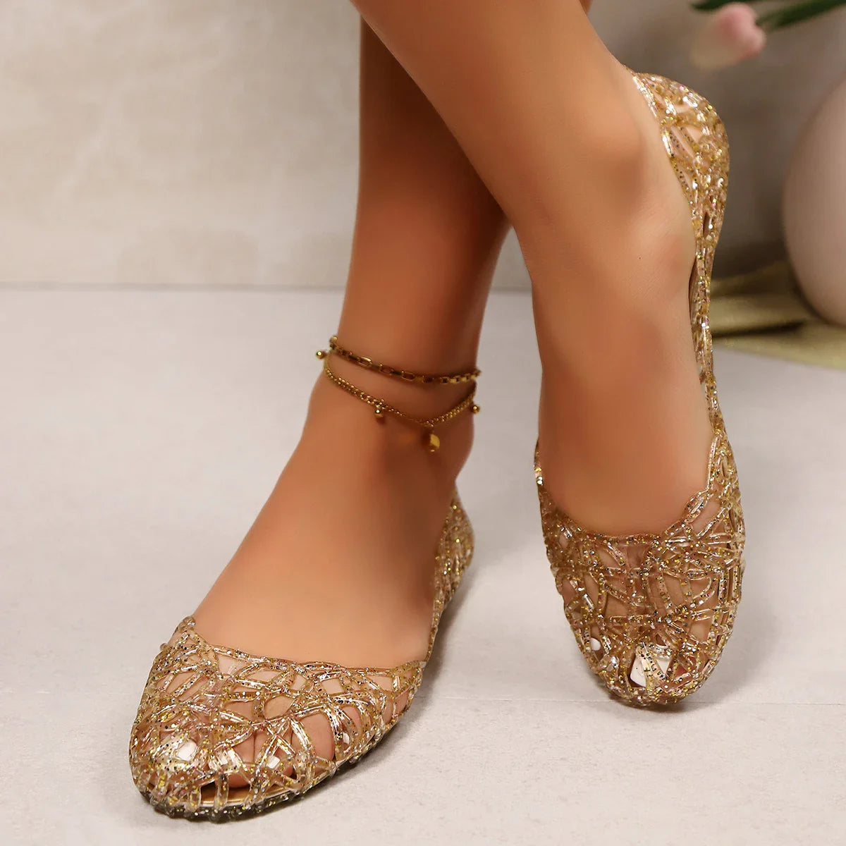 Women Hollow Jelly Shoes | Breathable | Summer | Flat Sandals | Casual Jelly Sandals