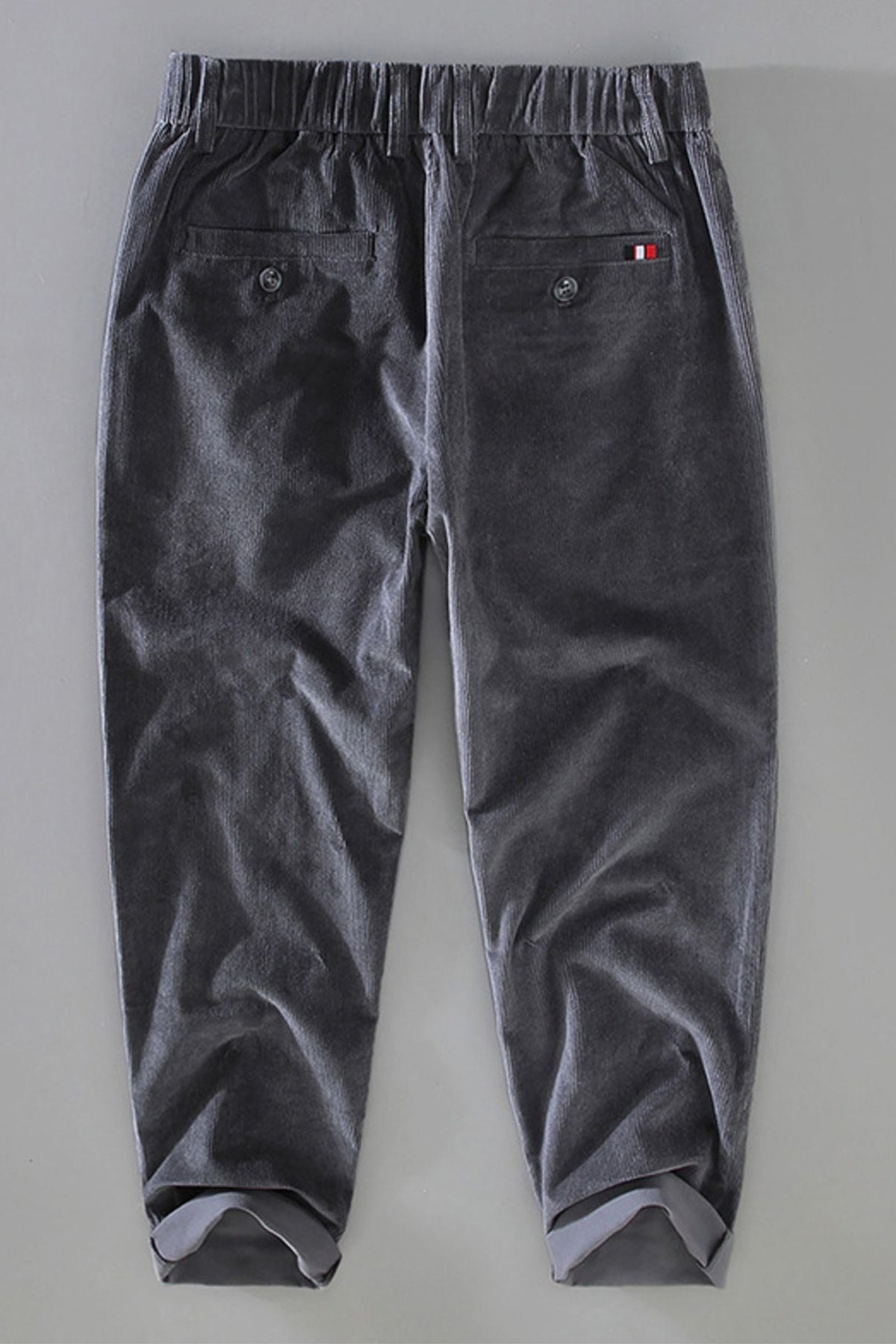 Men's Elastic Waist Loose Fit Corduroy Pants
