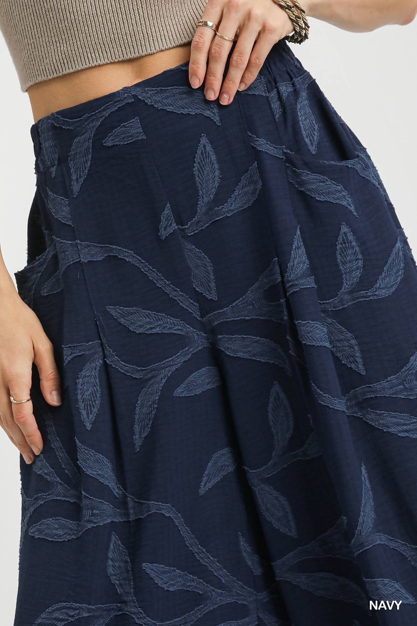 Jacquard Wide-Leg Pants