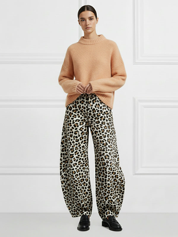 Bloomers Loose Leopard Pockets Pants