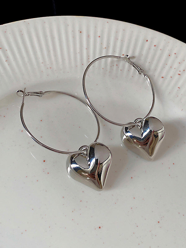Simple Normcore Heart Shape Earrings Accessories