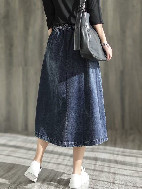 Loose Asymmetric Elasticity Split-Joint Skirts