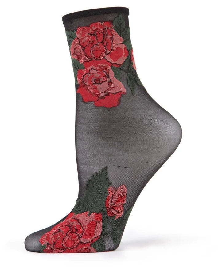 Rose Garden Sheer Ankle Socks